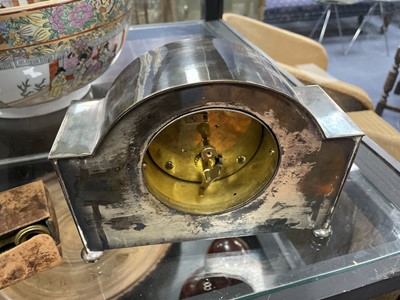 Lot 483 - A MAPPIN & WEBB MANTEL CLOCK AND A PAIR OF OPERA GLASSES