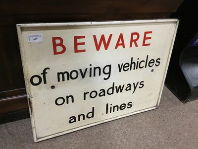 Lot 507 - A PAINTED WOOD WARNING SIGN