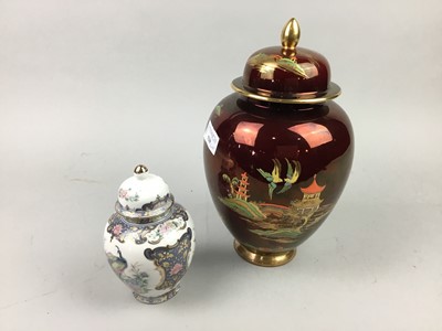 Lot 520 - A CARLTON WARE CHINOISERIE JAR AND COVER AND OTHER JARS