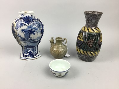 Lot 537 - A CHINESE POTTERY JUG AND OTHERS