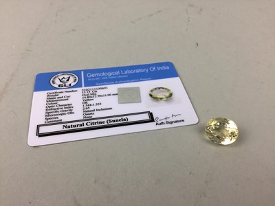 Lot 50 - CERTIFICATED UNMOUNTED CITRINE