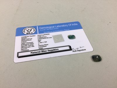 Lot 206 - A CERTIFICATED UNMOUNTED SAPPHIRE