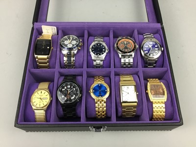 Lot 575 - A LOT OF TEN VARIOUS FASHION WATCHES