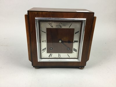 Lot 585 - A WALKER & HALL ART DECO STYLE MANTEL CLOCK