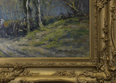 Lot 47 - CARTING TIMBER, AN OIL BY GEORGE SMITH RSA
