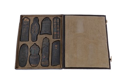 Lot 953 - A 20TH CENTURY CHINESE SET OF PAINTED INK BLOCKS