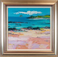 Lot 91 - * JUDITH BRIDGLAND, BLUE SEA, BASS ROCK oil on...