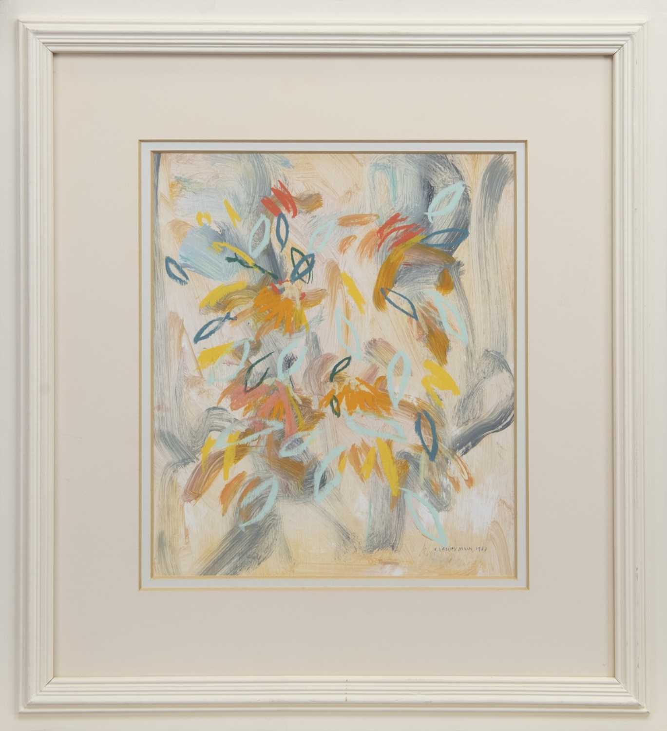 Lot 571 - SUMMER FLOWERS, A MIXED MEDIA BY IRENE LESLEY MAIN