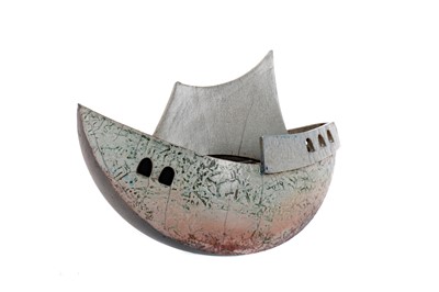 Lot 1224 - JANNIE VAN DER WEL STUDIO POTTERY BOAT