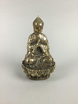 Lot 965 - A 20TH CENTURY CHINESE BRASS BUDDHA