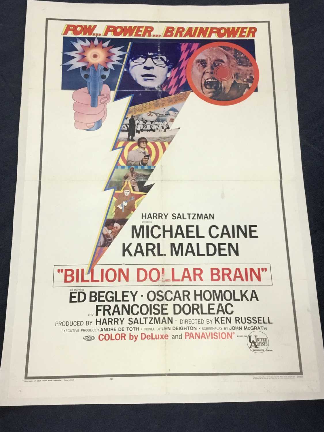 Lot 64 - BILLION DOLLAR BRAIN 1967 US ONE SHEET FILM POSTER