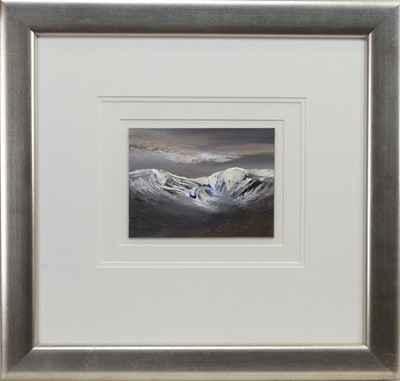 Lot 567 - LATE SNOW, LAGGAN. AN OIL BY PETER GOODFELLOW