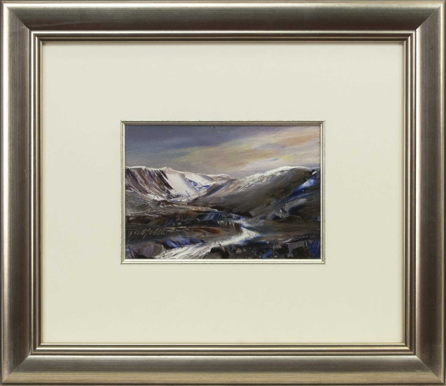 Lot 580 - THE MELTING SNOW, AN OIL BY PETER GOODFELLOW