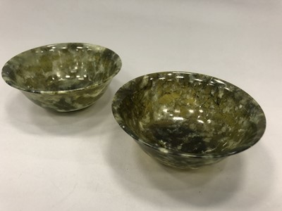Lot 975 - A PAIR OF CHINESE JADE BOWLS