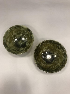 Lot 975 - A PAIR OF CHINESE JADE BOWLS