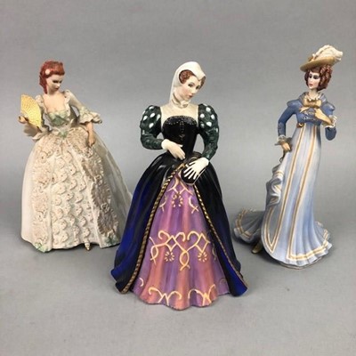 Lot 78 - A ROYAL DOULTON FIGURE OF MARY QUEEN OF SCOTS AND FOUR OTHERS