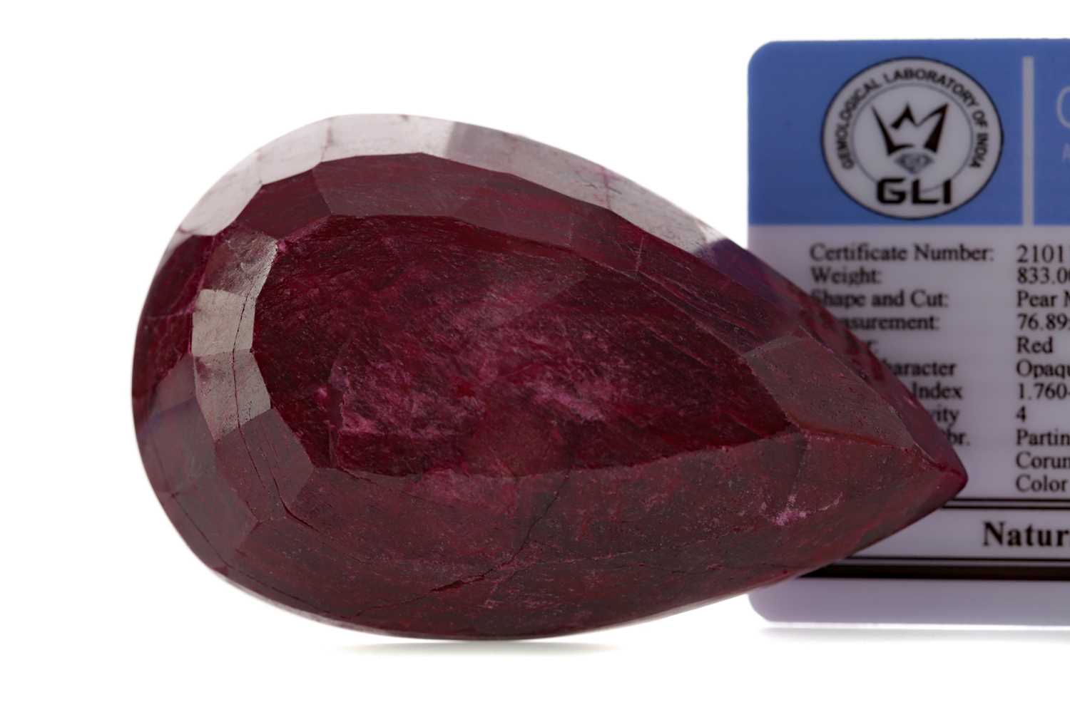 Lot 968 - A CERTIFICATED UNMOUNTED RUBY