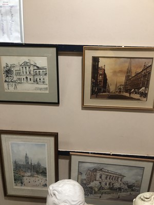 Lot 37 - A LOT OF FIVE PRINTS AND A FRAMED SET OF CIGARETTE CARDS