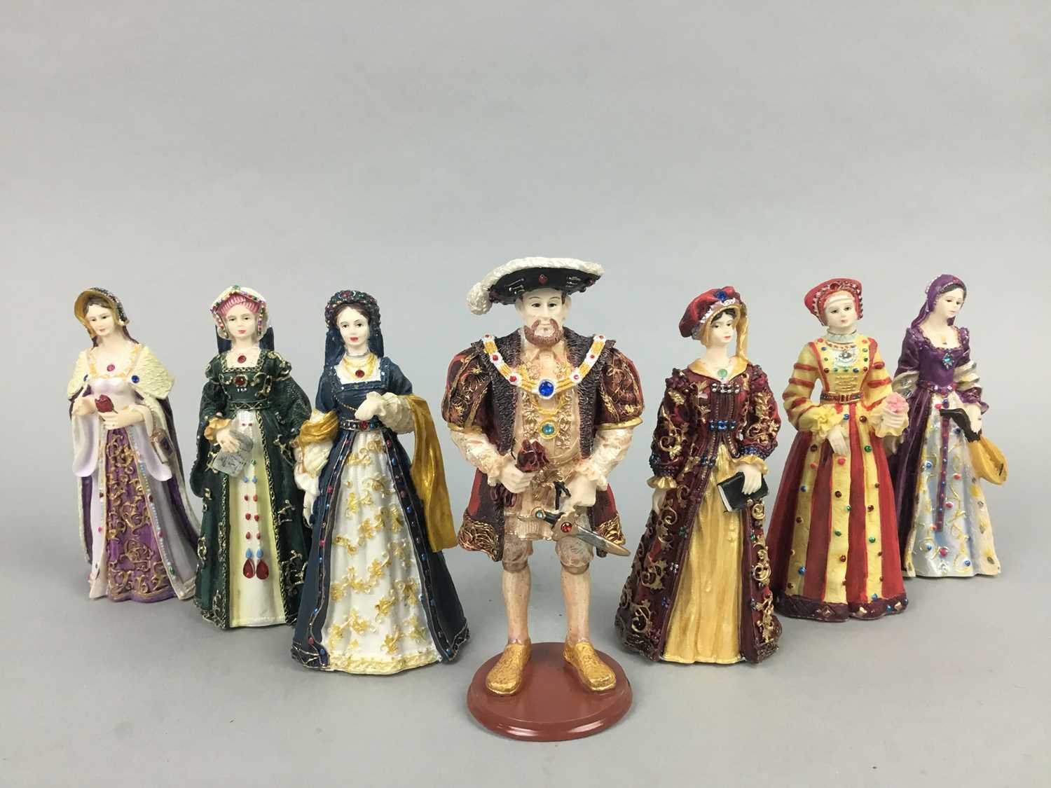 Lot 152 - A SET OF SEVEN REGENCY FINE ARTS FIGURES IN FITTED BOX