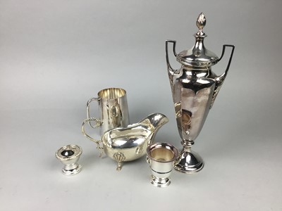 Lot 145 - A SILVER PLATED FOUR PIECE TEA SERVICE AND OTHER SILVER PLATED WARE