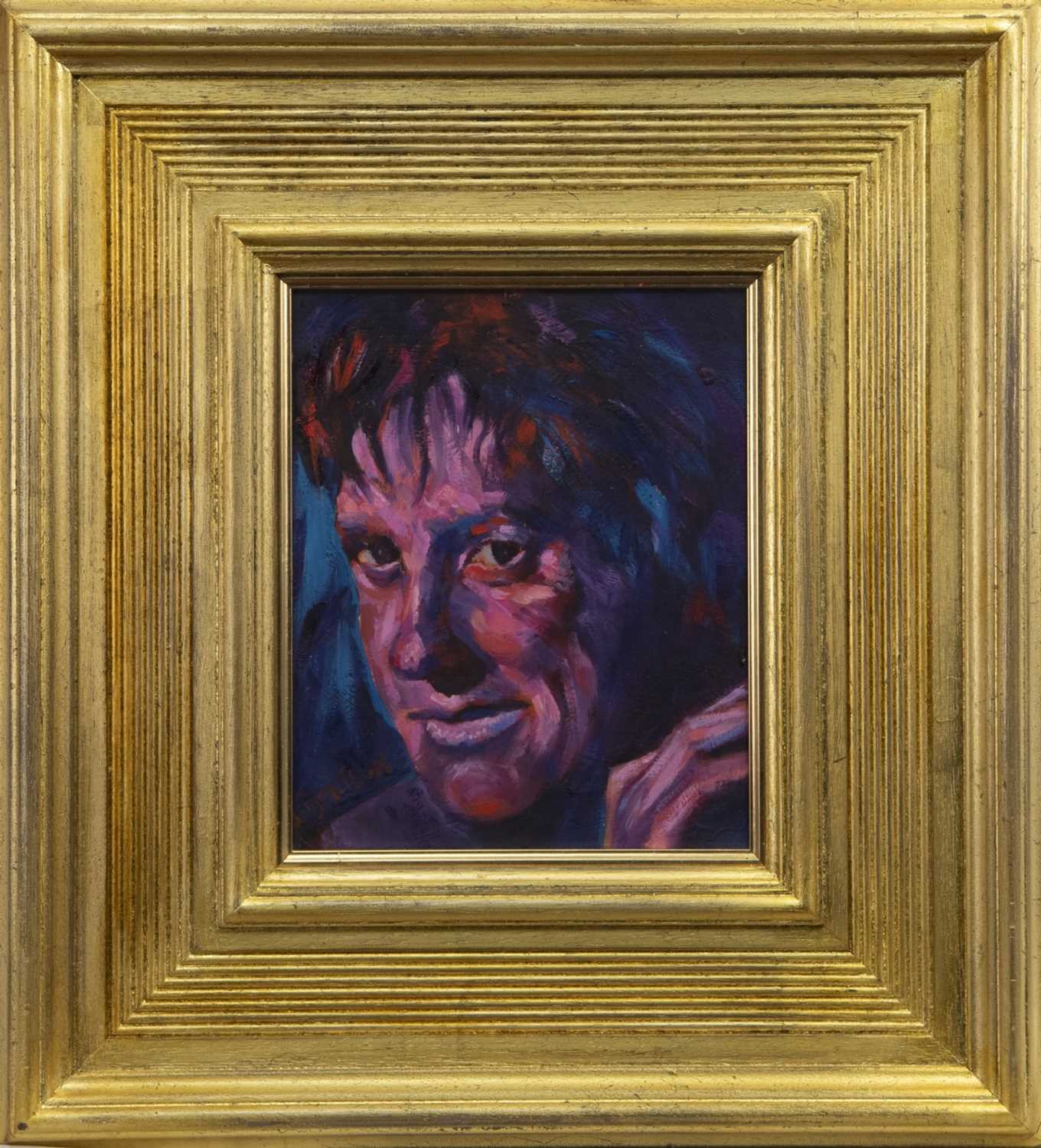 Lot 599 - PORTRAIT OF PETER HOWSON, AN OIL BY DAVID ROBERTSON