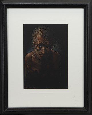 Lot 595 - AN UNTITLED PASTEL BY PETER HOWSON