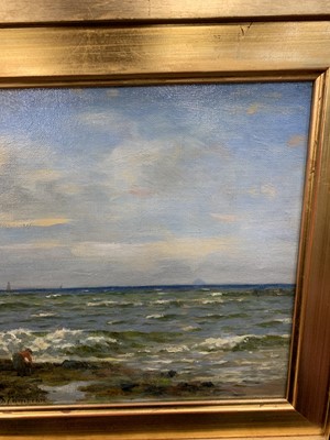 Lot 30 - ON THE BEACH, AN OIL BY DUNCAN CAMERON