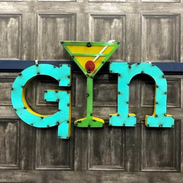 Lot 113 - 'GIN', A MEXICAN INDUSTRIAL ART PUB SIGN