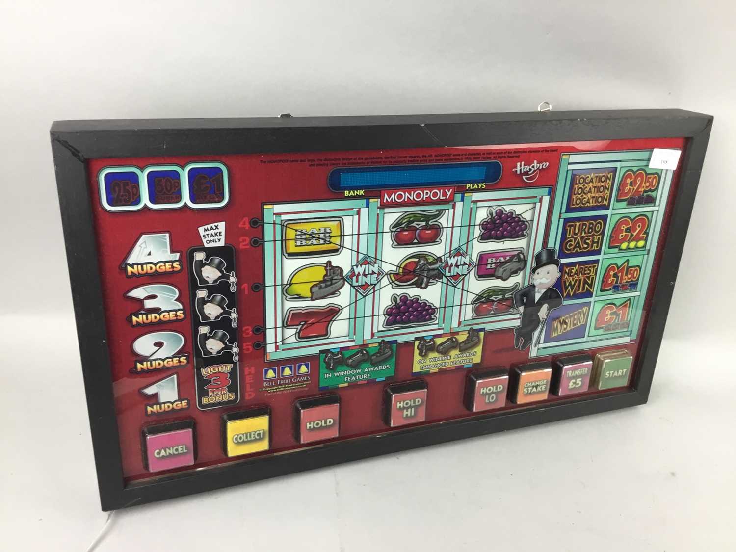 Lot 108 - 'MONOPOLY' VINTAGE FRUIT MACHINE ART