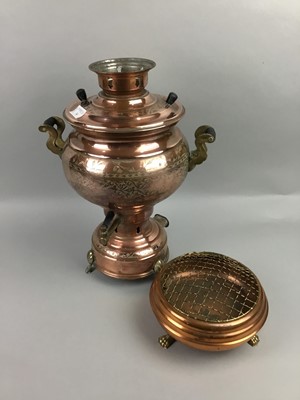 Lot 14 - A LOT OF BRASS, COPPER AND SILVER PLATED WARE
