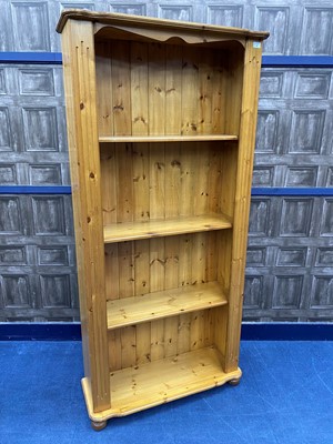 Lot 208 - A MODERN PINE OPEN BOOKCASE