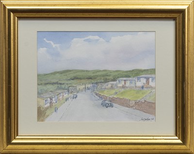 Lot 255 - ALONG THE ROAD, A WATERCOLOUR BY TOM JOHNSTONE, AND TWO OTHERS