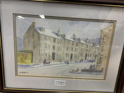 Lot 255 - ALONG THE ROAD, A WATERCOLOUR BY TOM JOHNSTONE, AND TWO OTHERS