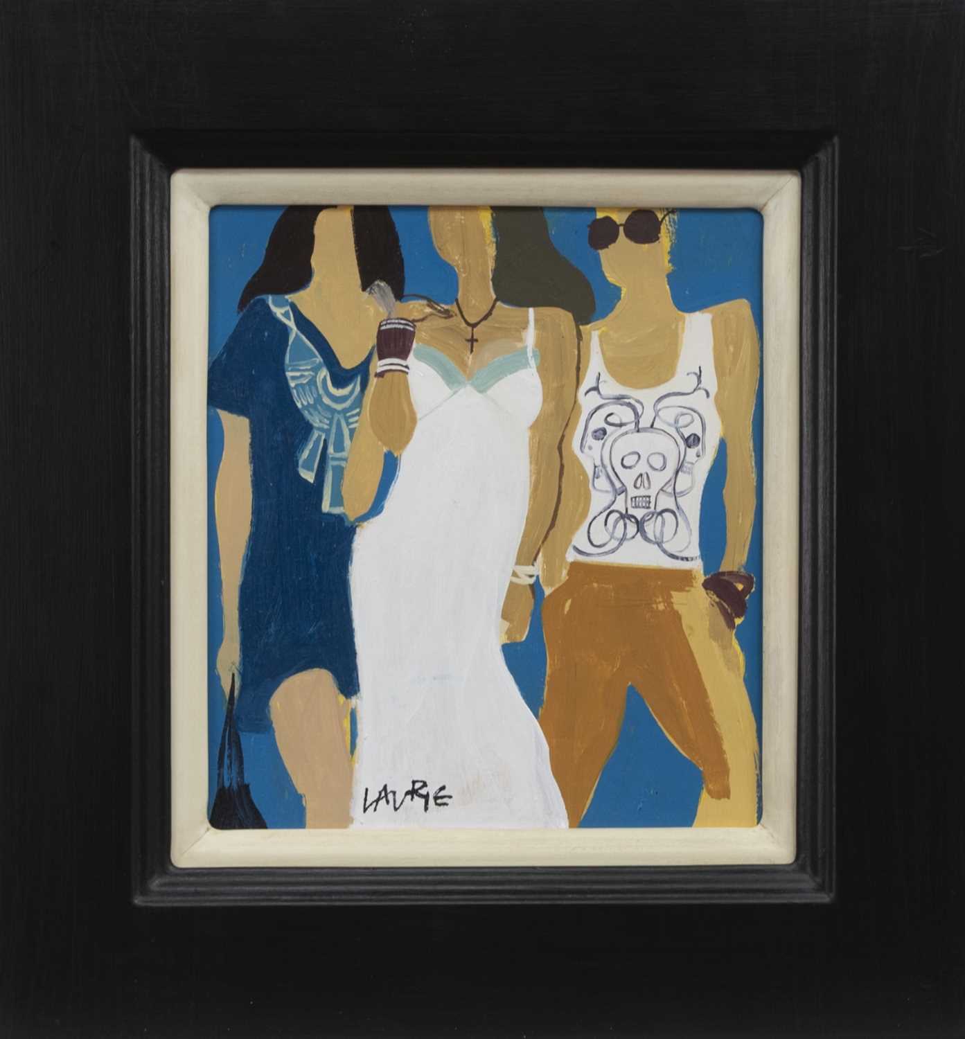 Lot 625 - THREE WOMEN, AN OIL BY SIMON LAURIE