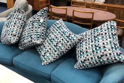 Lot 253 - A SET OF FOUR LARGE PILLOWS