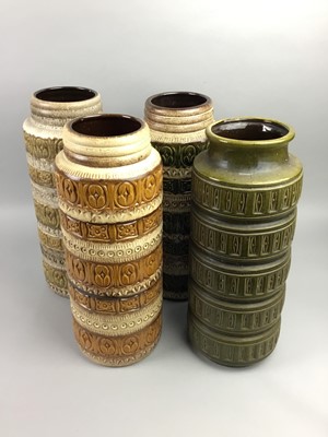 Lot 255 - A LOT OF FOUR WEST GERMAN VASES AND ANOTHER