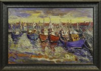 Lot 163 - SHAHIN MEMISHI (KOSOVAR), FISHING BOATS AT BAY...