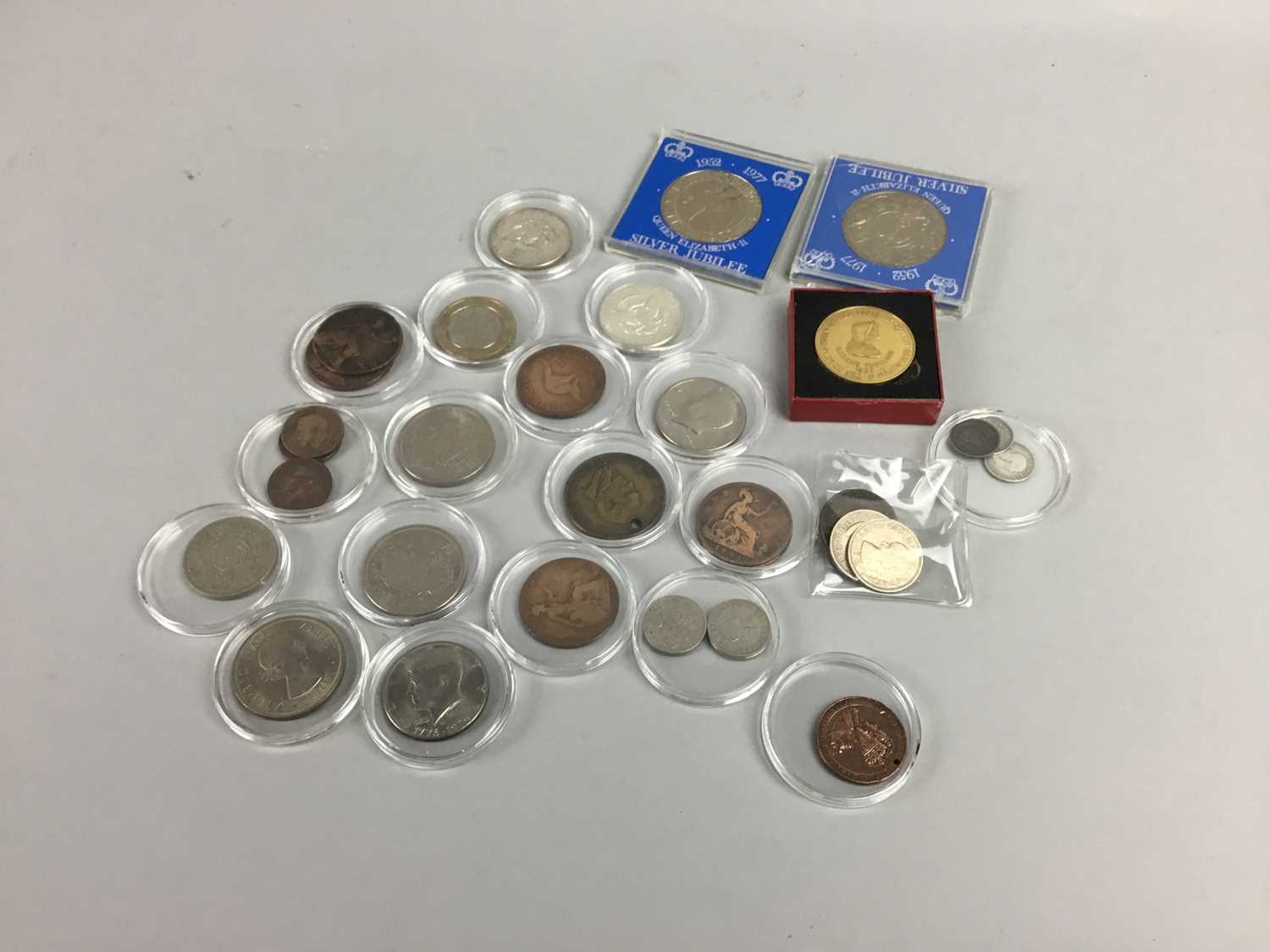 Lot 5 - A COLLECTION OF COINS, STAMPS AND FIRST DAY COVERS
