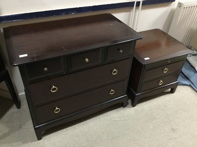 Lot 264 - A STAG DRESSING CHEST, STOOL, CHEST OF DRAWERS AND TWO BEDSIDE CHESTS