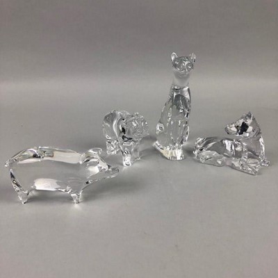 Lot 271 - A LOT OF FOUR  BACCARAT CLEAR GLASS ANIMAL FIGURES