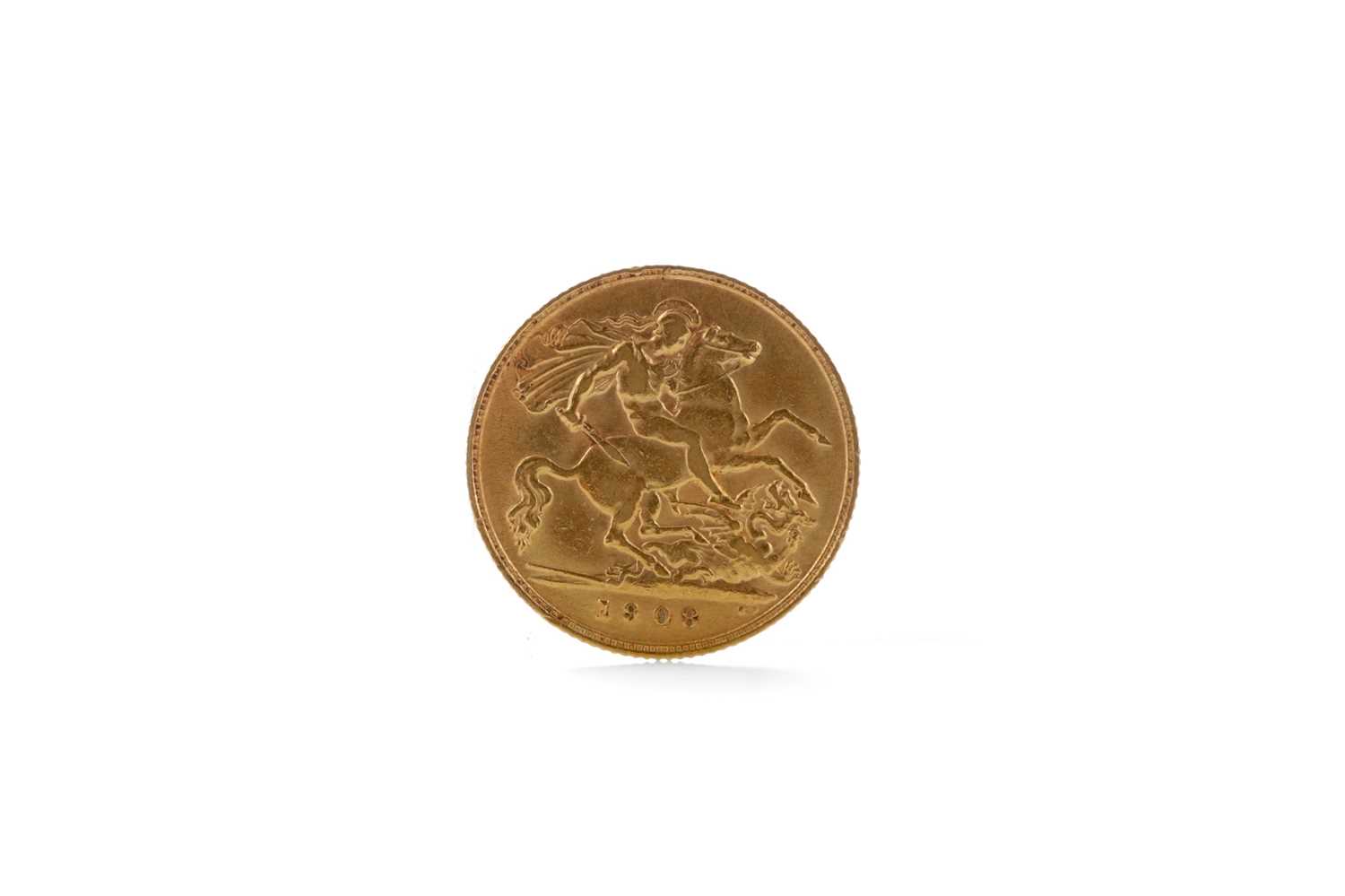 Lot 42 - A GOLD HALF SOVEREIGN DATED 1908