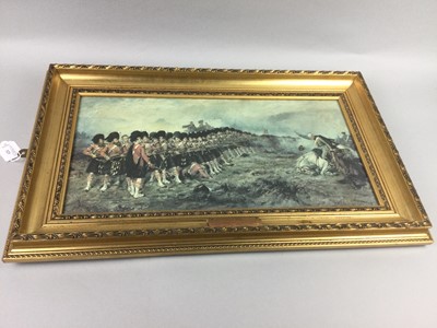 Lot 323 - A FRAMED PRINT - THE THIN RED LINE