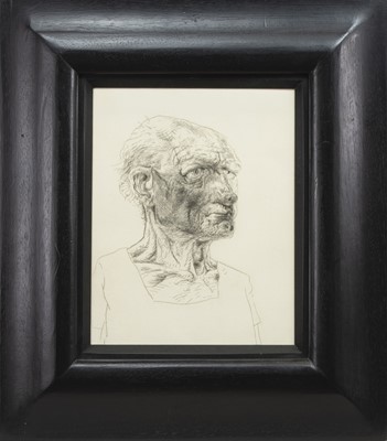 Lot 651 - OLD MAN 1990, AN ETCHING BY PETER HOWSON