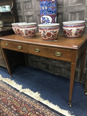 Lot 334 - A MAHOGANY SIDE TABLE