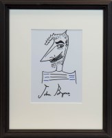 Lot 179 - * JOHN BYRNE RSA, SELFIE ink on paper, signed...