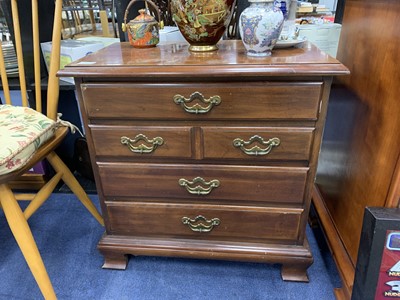 Lot 374 - A REPRODUCTION MAHOGANY CHEST OF FOUR DRAWERS