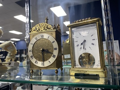 Lot 340 - A WEST GERMAN CARRIAGE CLOCK AND ANOTHER CLOCK