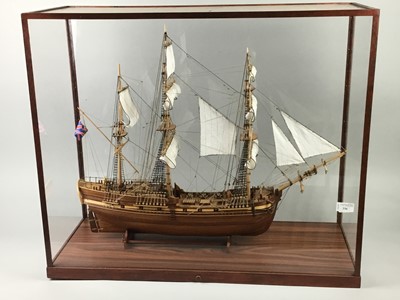 Lot 336 - A MODEL OF THE SHIP 'ENGLISH FRIGATE' IN DISPLAY CASE