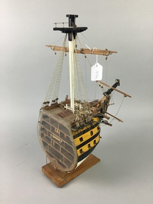 Lot 353 - A WOOD MODEL OF THE BOAT 'FRAGATA ESPANOL' AND ANOTHER