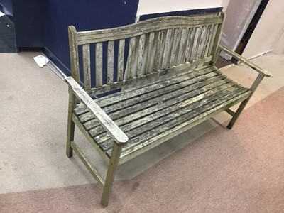 Lot 398 - A LOT OF TWO GARDEN BENCHES